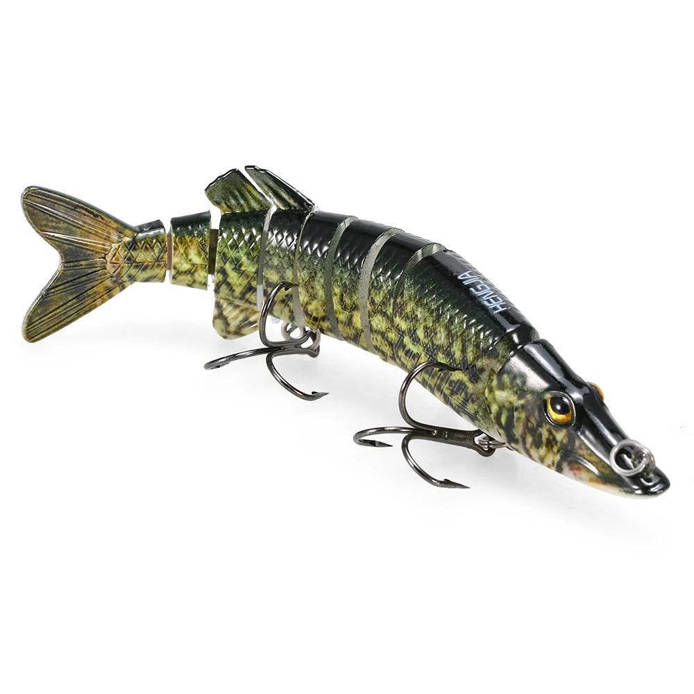 

5" / 12.5cm 20g Lifelike Multi-jointed 9-segement Pike Muskie Fishing Lure Swimbait Crankbait Hard Bait Fish Treble Hook Tackle