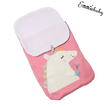 

Baby Sleeping bags 2018 New Newborn Infant Baby Blanket Knit Crochet Winter Warm Swaddle Wrap Sleeping Bag