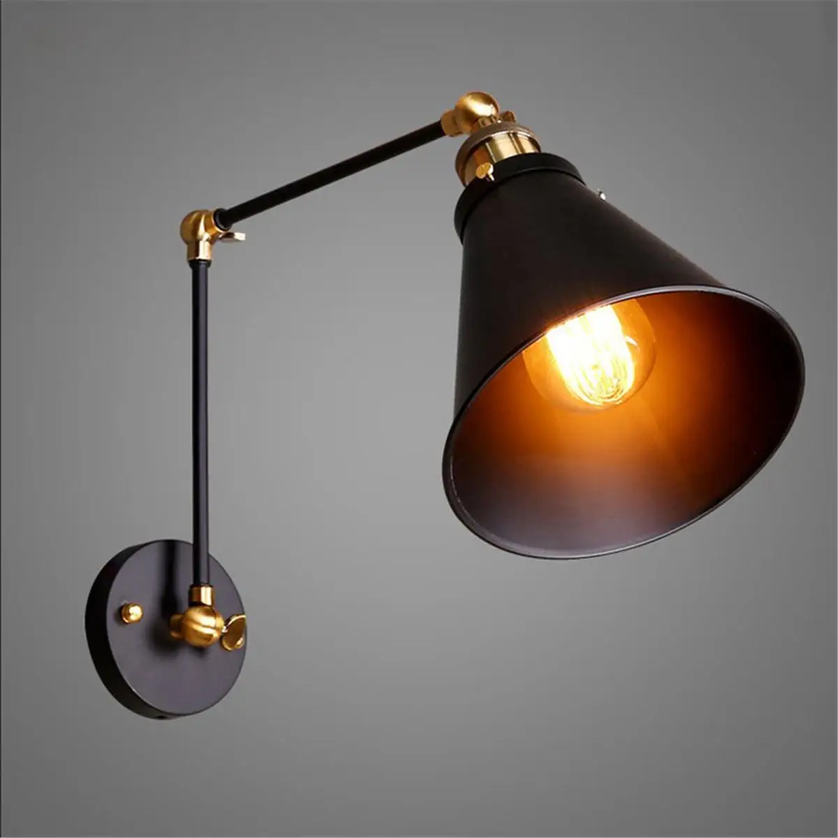 

Fixture Adjustable Vintage Wall Light Sconce Lamp Joints Bedroom Porch Night Light Living Room Decoration Indoor Lighting Black