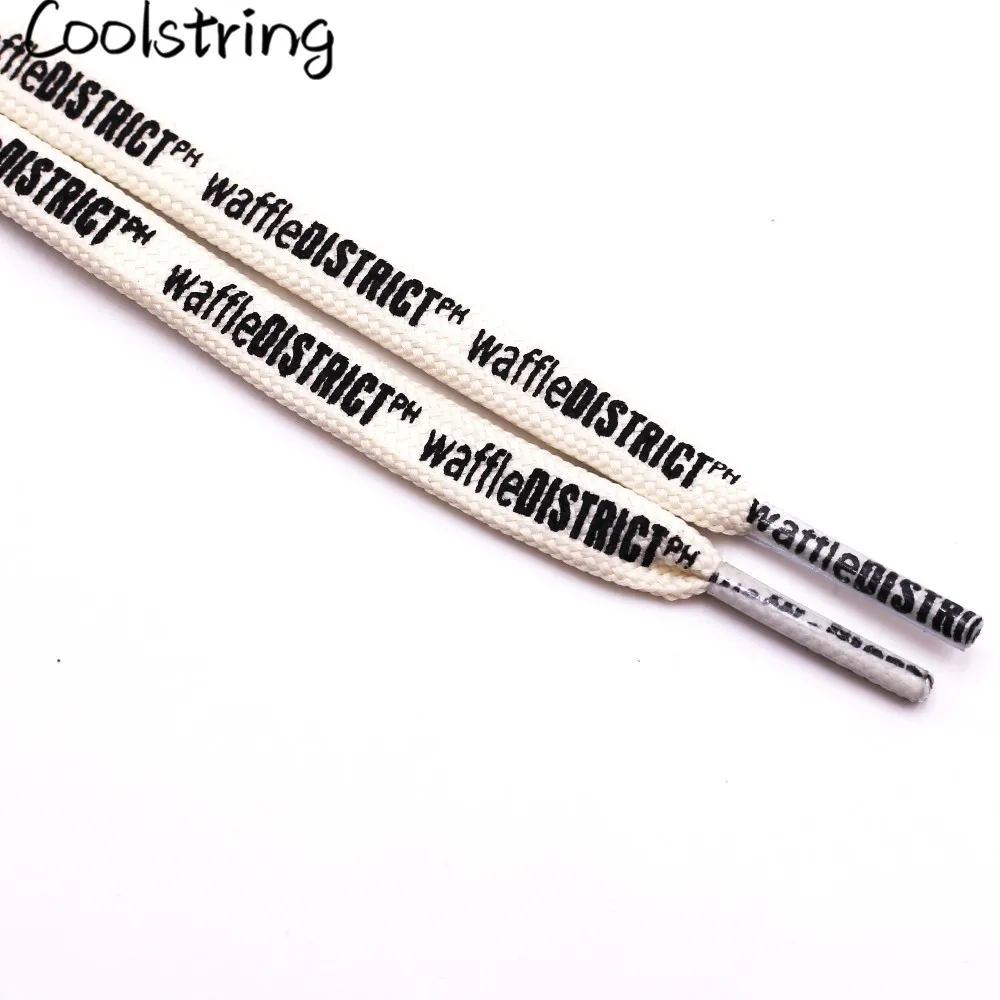 Coolstring Fashion Double Sides English Letter Print Shoelace Polyester Flat Shoe Laces Clothing Sport Bootlaces For Sneakers