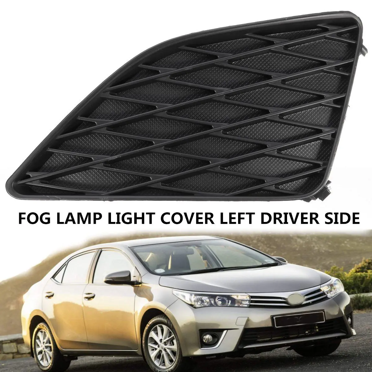 

Car Vehicle Black Fog Lamp Light Cover Hole Front Left Passenger Side for Toyota Corolla 2009 2010