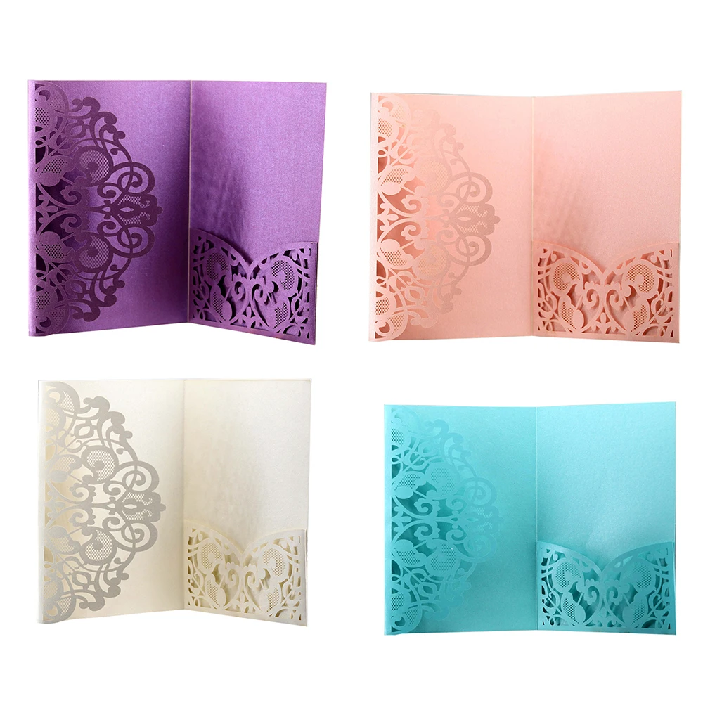  10pcs/set Lace Cut Wedding Invitations Cards Greeting Business Invitations Cards Party Supplies 201 - 32991104650