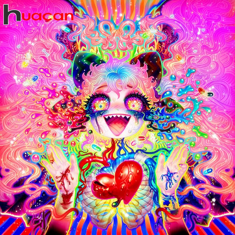 

Huacan Diamond Painting Panda Cross Stitch Kits Diamond Embroidery Animals Full Square Drill Diamond Mosaic Rhinestones Pictures