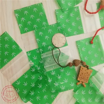 

2020 Jewelry Package Bag Green Leaf Ziplock Bag 50 100pcs drop shipping Baggies 2"x2"