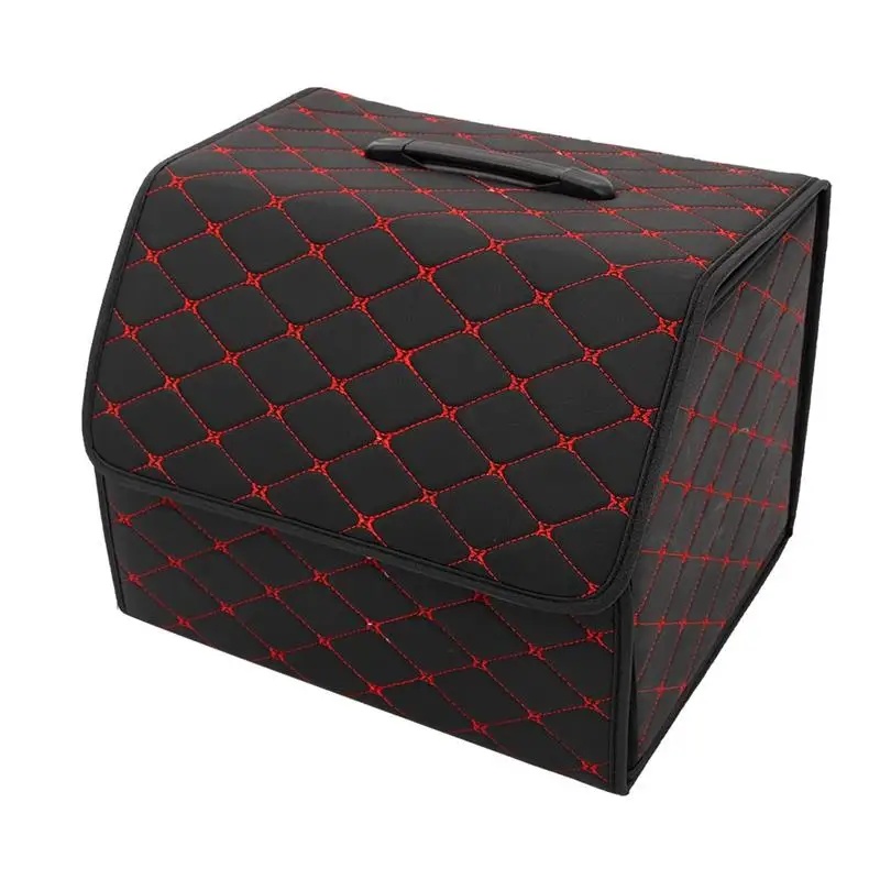 

Onever Car Organizer Box Storage Bag Auto Trash Tool Bag Folding Cargo PU Leather Storage Stowing Tidying Trunk Car Accessories