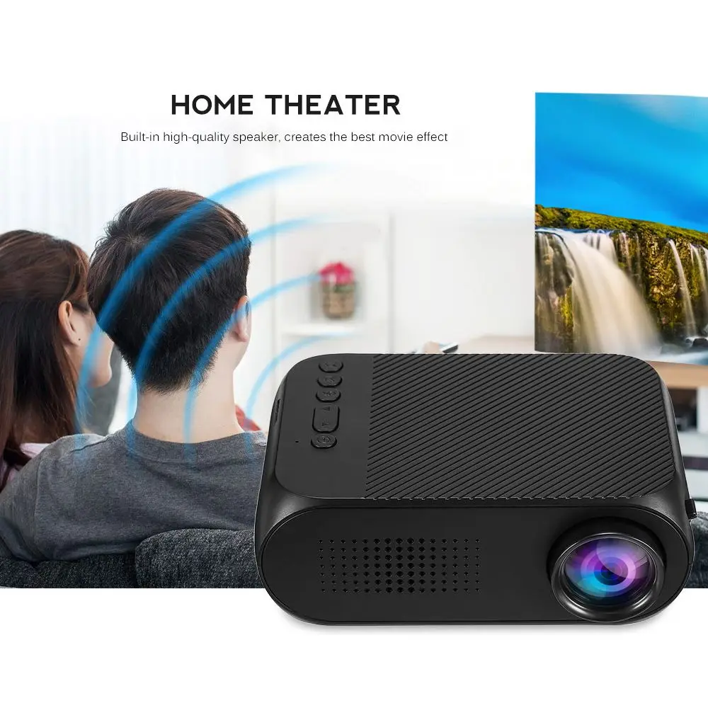 Top 2018 Mini YG320 Home Theater AV / HDMI Support TF Card Projector EU Plug Top 2018 Mini YG320 Home Theater AV / HDMI Support TF Card Projector EU Plug