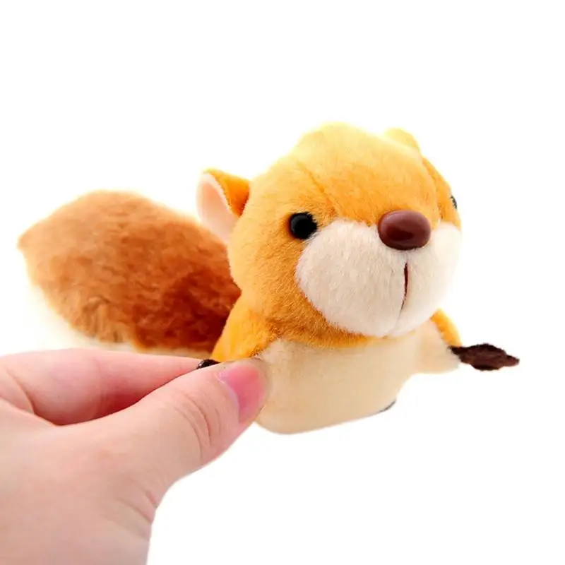 

Little Soft Squirrel Doll Plush Toys Stuffed Mini Metal Key Chain Pendant Over Sized Tail Shape Decor For Home Car Bag Party