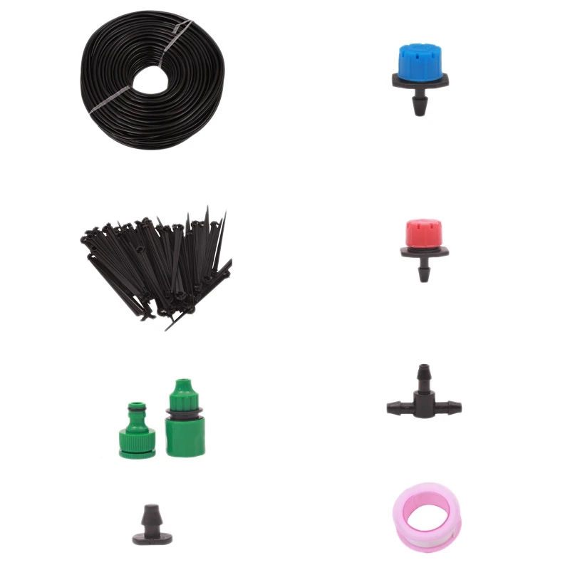 

25M 30Pcs Garden Diy Automatic Watering Micro-Drip Irrigation System Garden Self Watering Kits Adjustable Dripper Spray Coolin