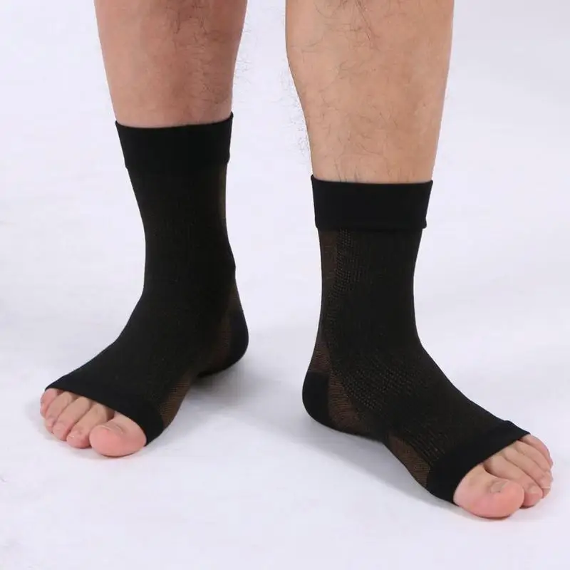 

1 Pair Ankle Heels Support Sleeve Men Compression Foot Protector Socks Pain Relief Sweat Absorption Elastic Band
