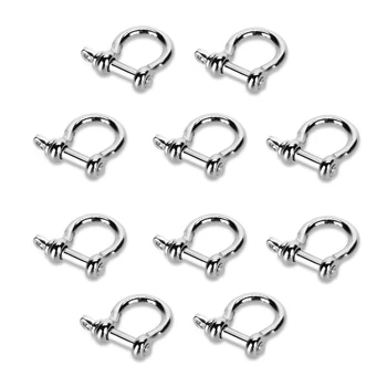 

10 PCS O Shape Stainless Steel Anchor Shackle Outdoor Rope Paracord Bracelet Buckle