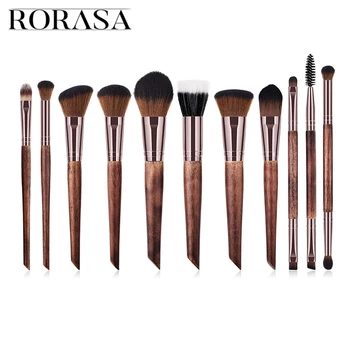 

Newest High end makeup brushes Set 11 pcs Make up Brushes of High quality wooden handle makeup brush Gift for Woman