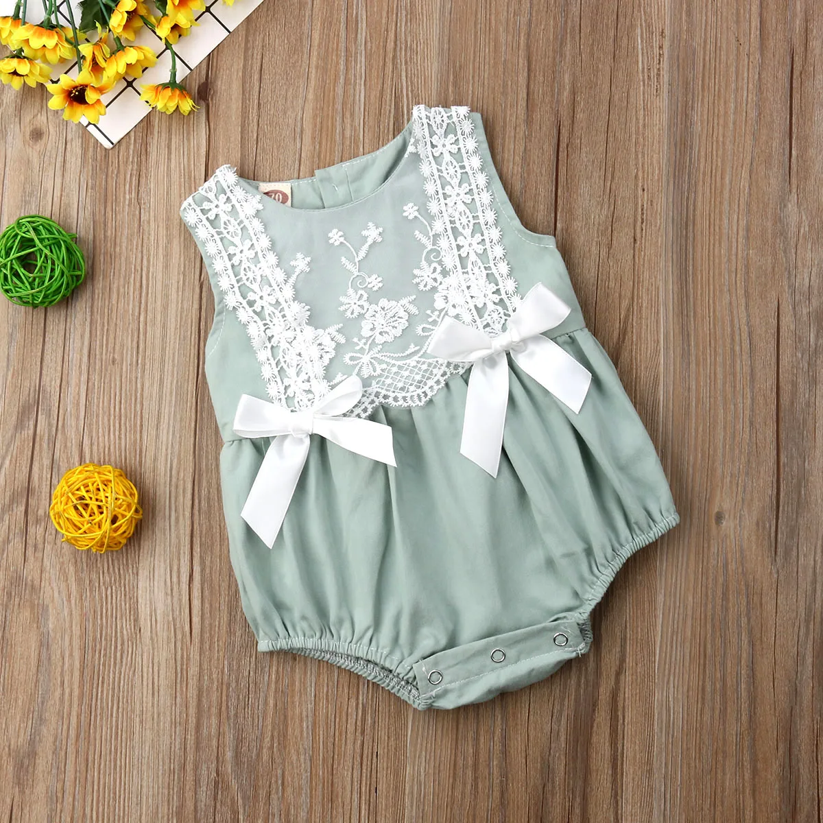 Infant Newborn Baby Girls Clothing Lace Ruffles Rompers Jumpsuit Cute Bow Sunsuit Summer 2019 Baby Girls