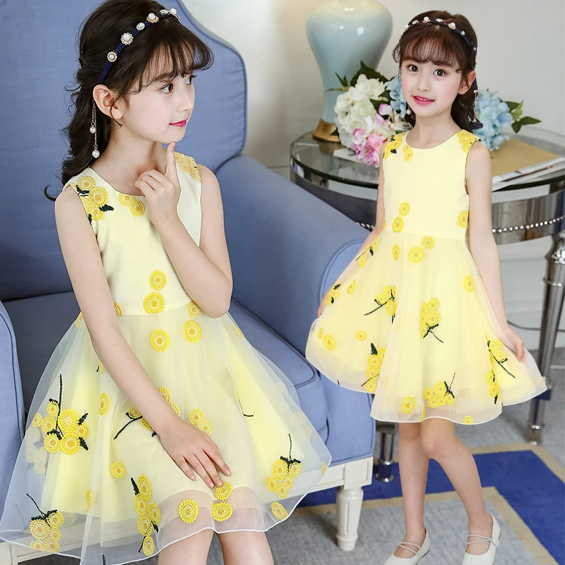 

6 girls 9 summer dress 2022children 10 vest princess gauze 12 primary school 13 girls 11 years old summer girl clothes fashion