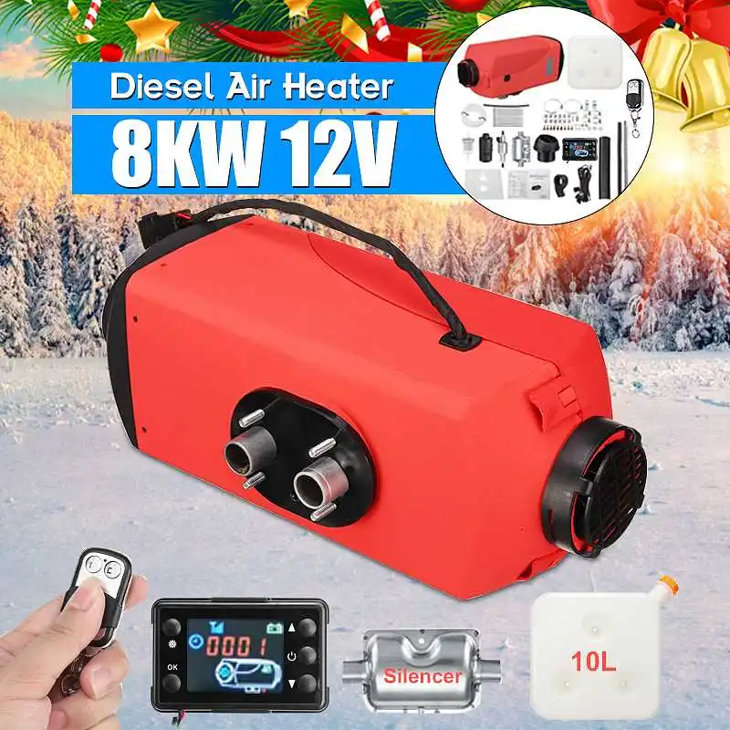 

1Set 8KW 12V 8000W Diesel-Air Heater LCD Thermostat Quiet Parking Car Heater Heating For Trucks Boat Car Trailer +Remote Control