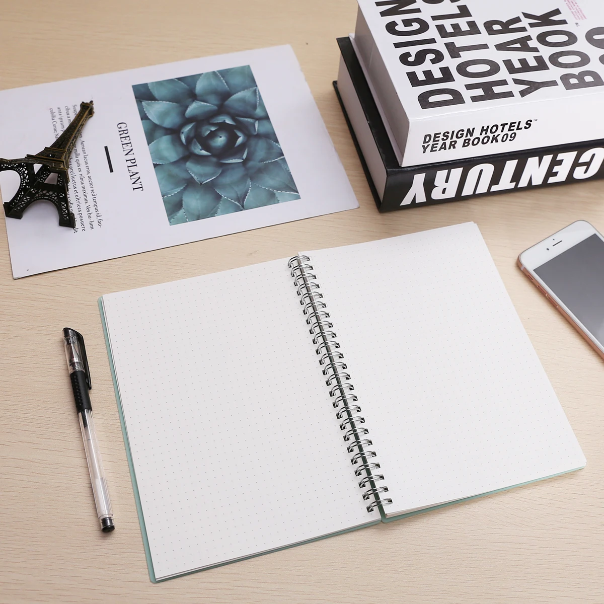 Cute PP Hardcover Notebook Banded Dot Grid Spiral A5 Notebook Stationery Diary Memos for Student School Supply
