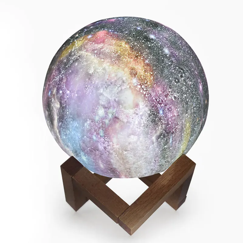 

15CM 3D Starry Sky Magic Star Moon Planet Rechargeable Lamp Colorful 3/7 Colors Change Touch Switch Night Light Decor CF509