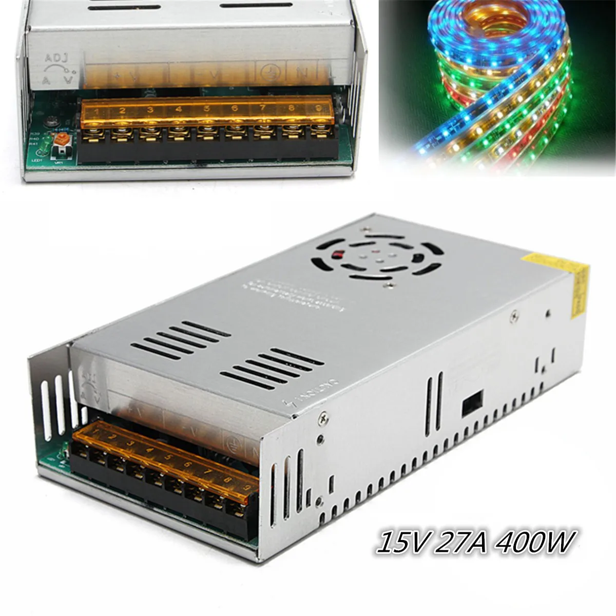 

400W 15V 27A Switching Power Supply Source Transformer AC to DC SMPS Single Output for Lighting Mechanic Engineer