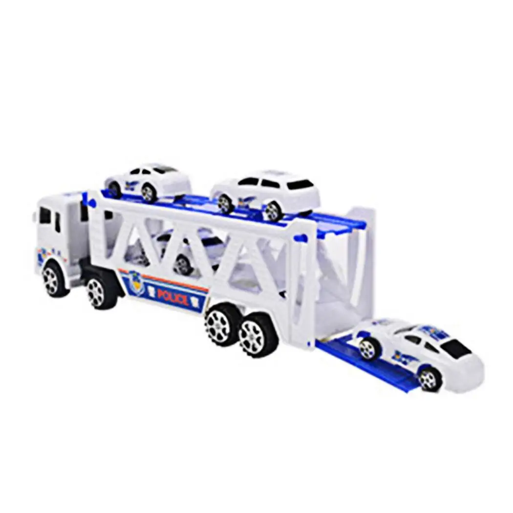4 Trumpet Mini Double White Unisex with Truck Blue 2 Years Children Casual Police Cars Kid Toys
