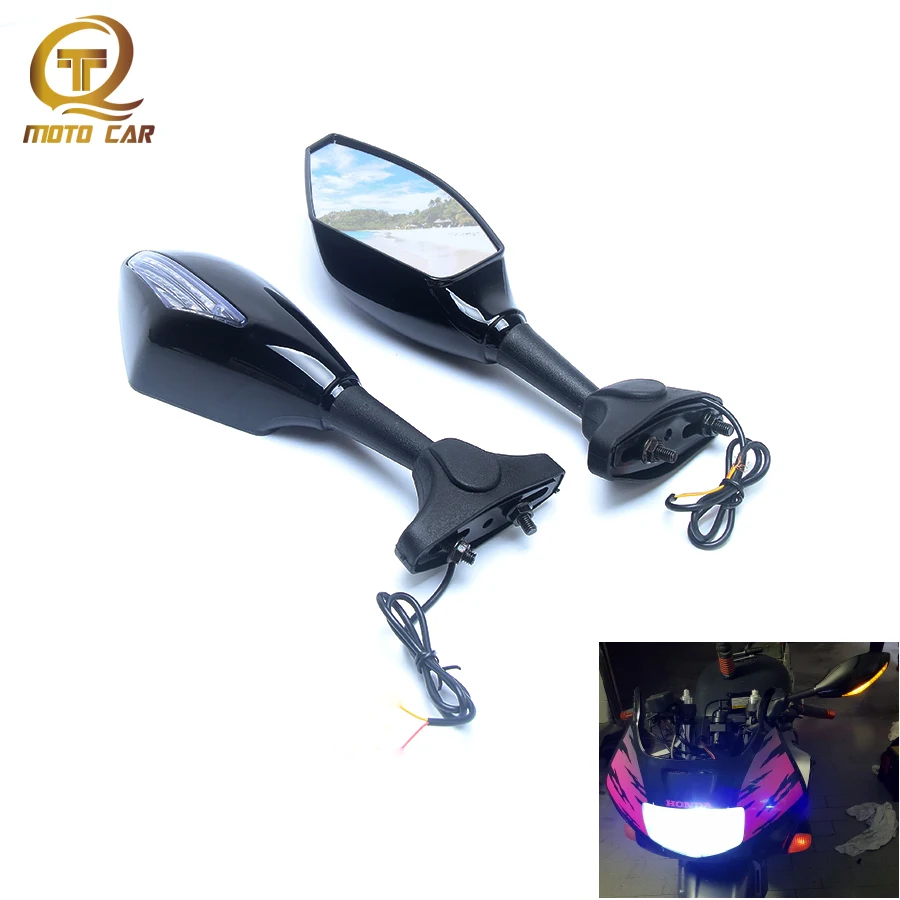 

Universal Motorcycle Rearview Mirror Retrovisor LED Turn Signal Motorbike Accessories For Cafe Racer Yamaha Tracer 900 Cb190r