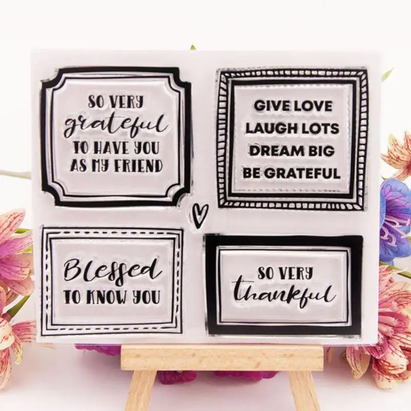 

DIY Gratitude Letters Silicone Transparent Clear Stamps for Scrapbooking/Photo Album Cards Paper Craft Decor
