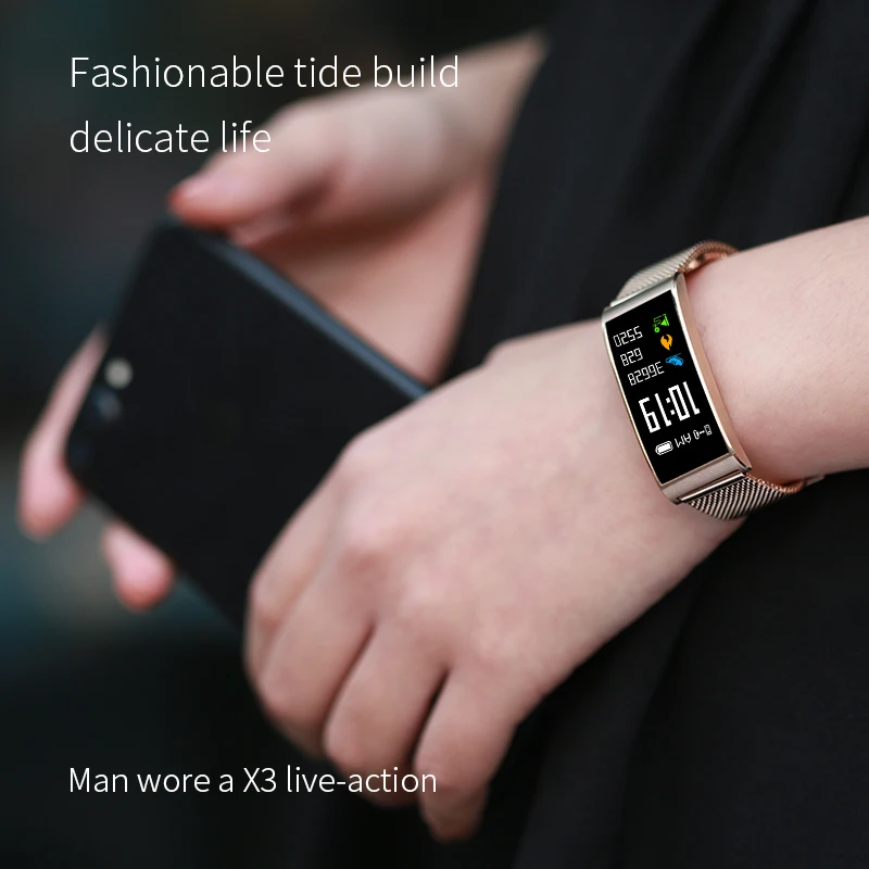 OGV Microwear X3 Ip68 Waterproof Smart Fitness Bracelet Pedometer Blood Pressure Smart Wristband Android Ios Fitness Tracker
