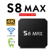 4 ГБ + 32 ГБ ТВ Box Home Media Player WI-FI удаленного Управление двойной HDMI S8 MAX HD 4k сеть телеприставки для Android 8,1 #2