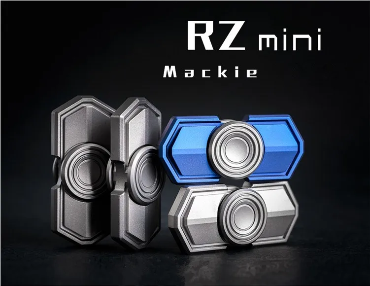 

MINI RZ Hand Spinner EDC Fidget Spinner Metal Titanium Alloy Grilled Blue Anti-Anxiety Toy For Focus Relieves Stress ADHD