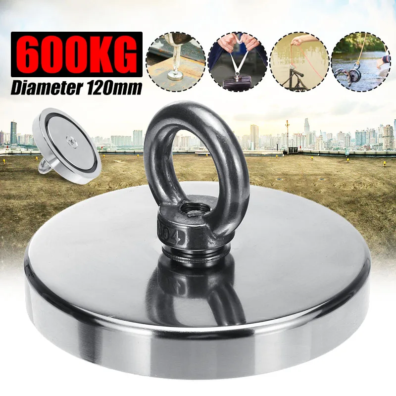 

300/400/600KG Neodymium Recovery Searching Strong Power Magnet Metal Detector Salvage Magnet Treasure Hunting Underwater Fishing