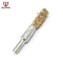 1 шт 10 мм медное напыление Стальная проволока ручка щетка для ржавчины удаление очистки вращающегося инструмента