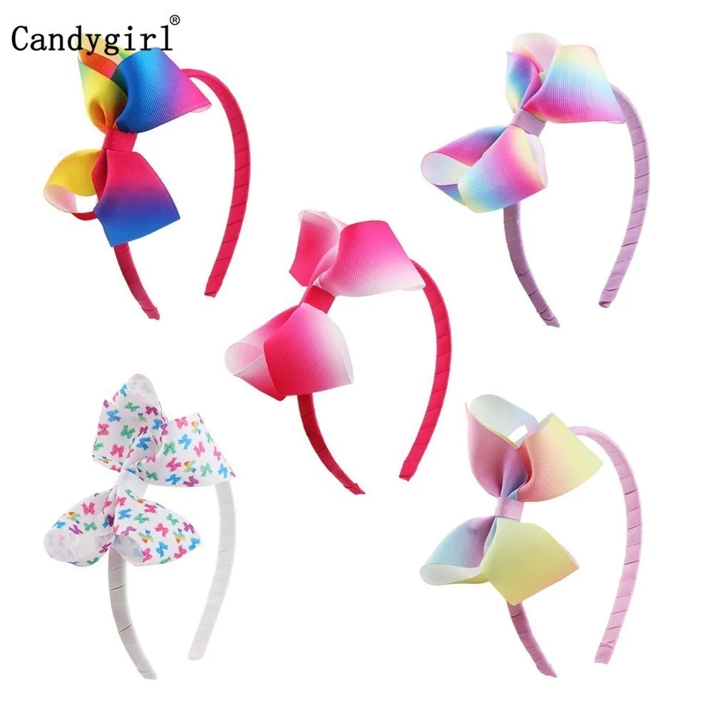 

135pcs Bow Headband Woven Headwear Rainbow Printed Ribbon Hairbands Hair band Accessories scrunchie Christmas Costume Accessory