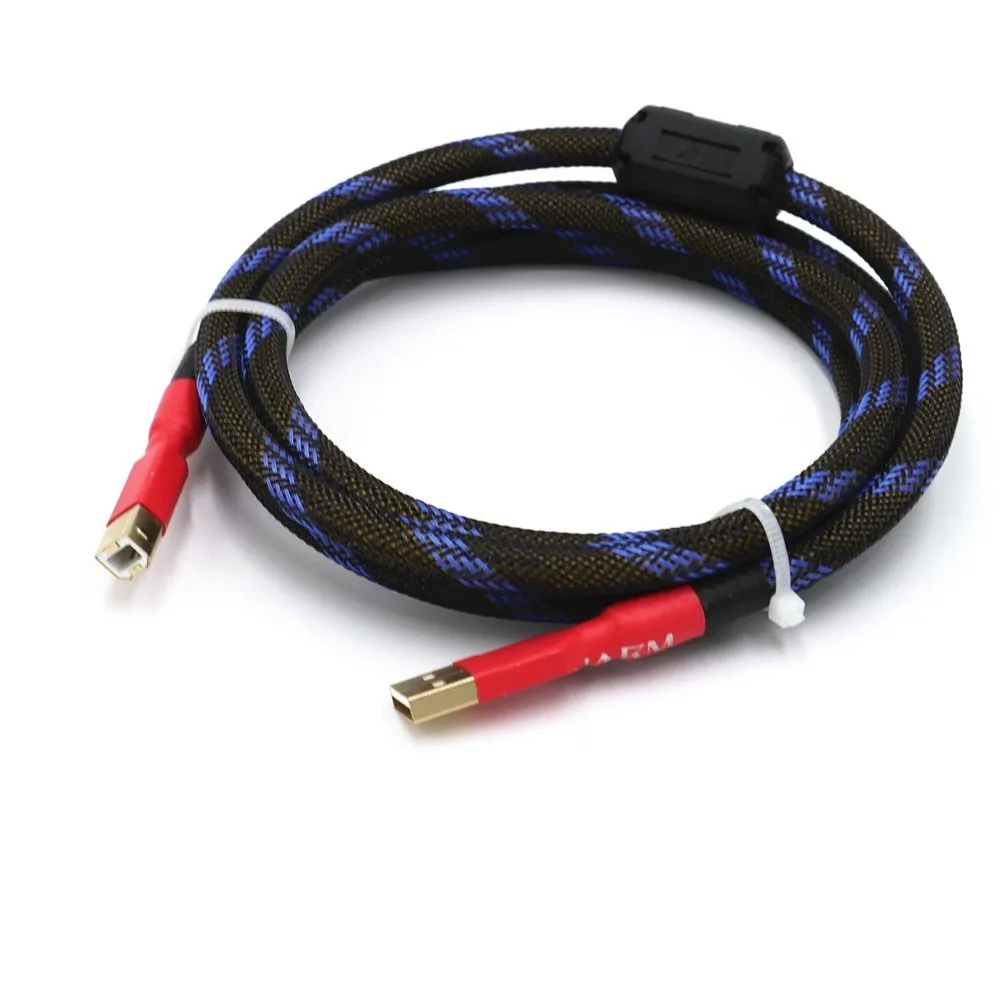 4N посеребренный USB аудио кабель с магнитным кольцом для принтера передачи данных