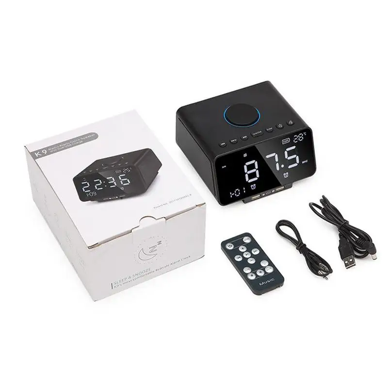 Большой экран Настольный будильник светодиодный Будильник fm радио с