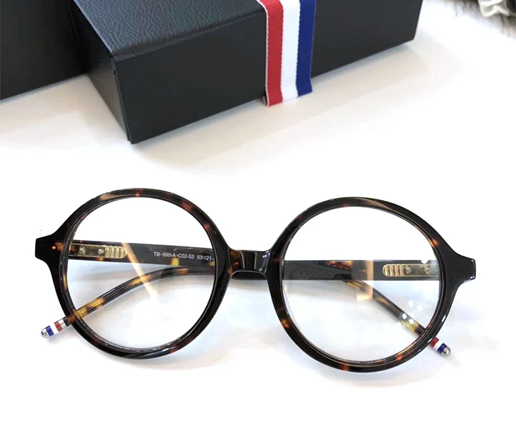Винтаж Ретро Круглые очки Thom брендовая Дизайнерская обувь для женщин очки Модные мужчин оптический глаз рамки TB500