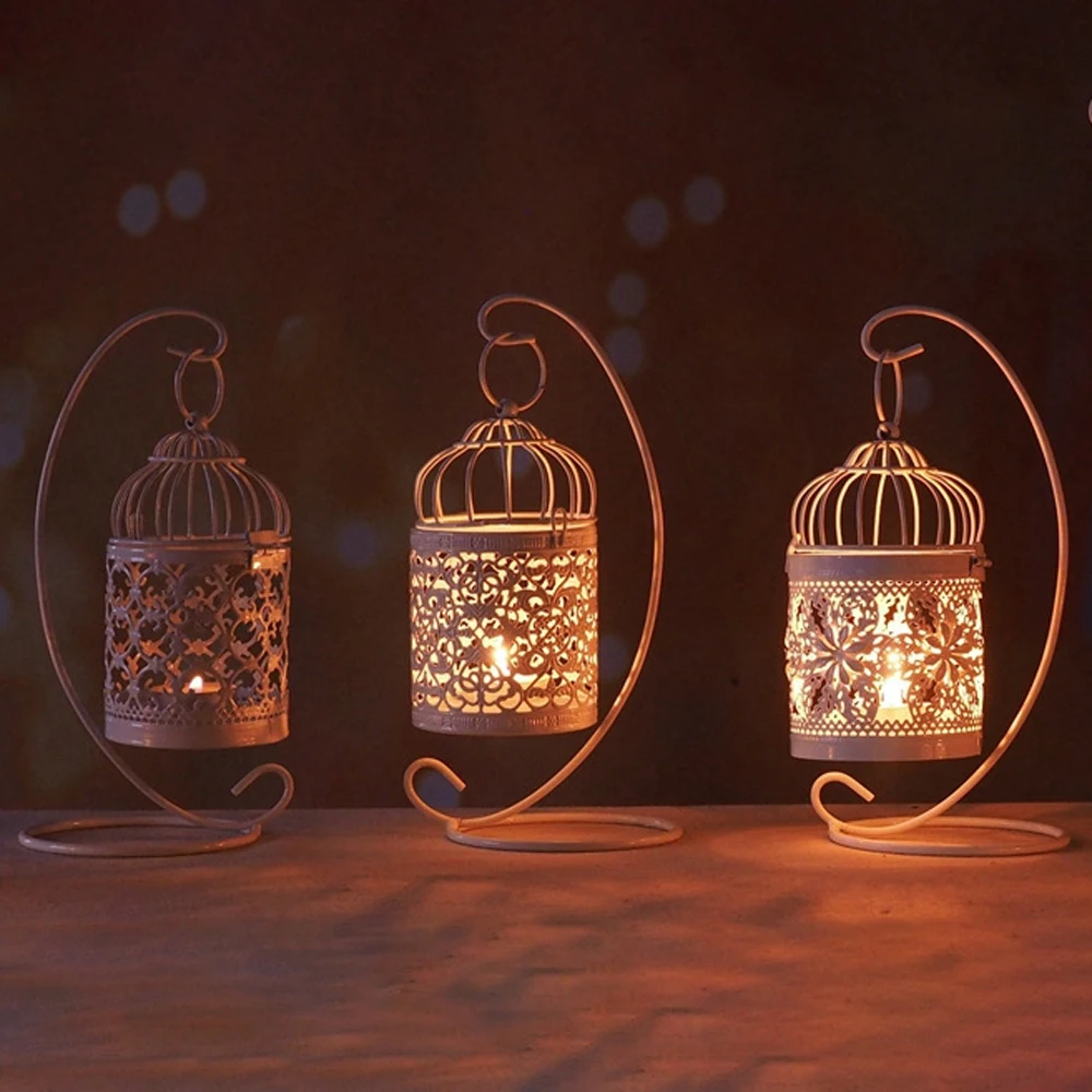 

Creative Home Decoration Hollow Holder Tealight Candlestick Hanging Lantern Bird Cage Vintage Christmas/Fairy Wedding/PartyDecor