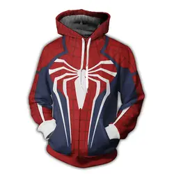 Мстители куртка с супергероем Пуловер Человек-паук Капитан Америка Дэдпул с капюшоном Человек-паук Повседневное футболка с капюшоном