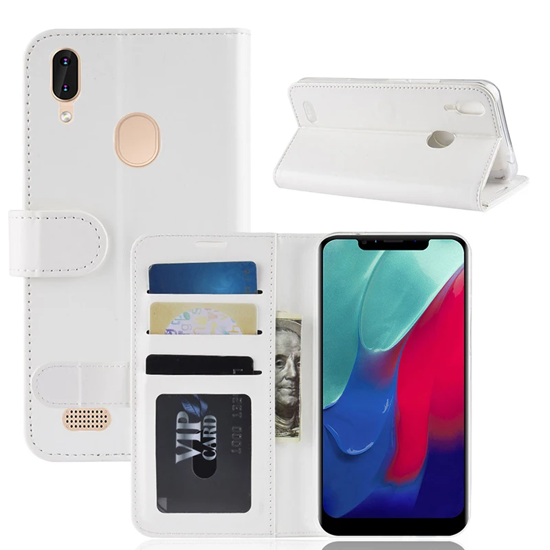 Ocolor для Leagoo M11 кожаный чехол с откидной крышкой наклейкой защитный кармашком карт