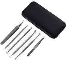 6 шт./партия, хирургическое средство для удаления черных точек из нержавеющей стали, профессиональный инструмент для удаления угрей и угрей