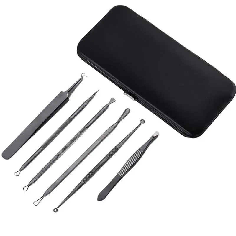 

6 PCS/Set Surgical Stainless Steel Blackhead Remover Professional Blackhead Acne Comedone Pimple Blemish Extractor Beauty Tool