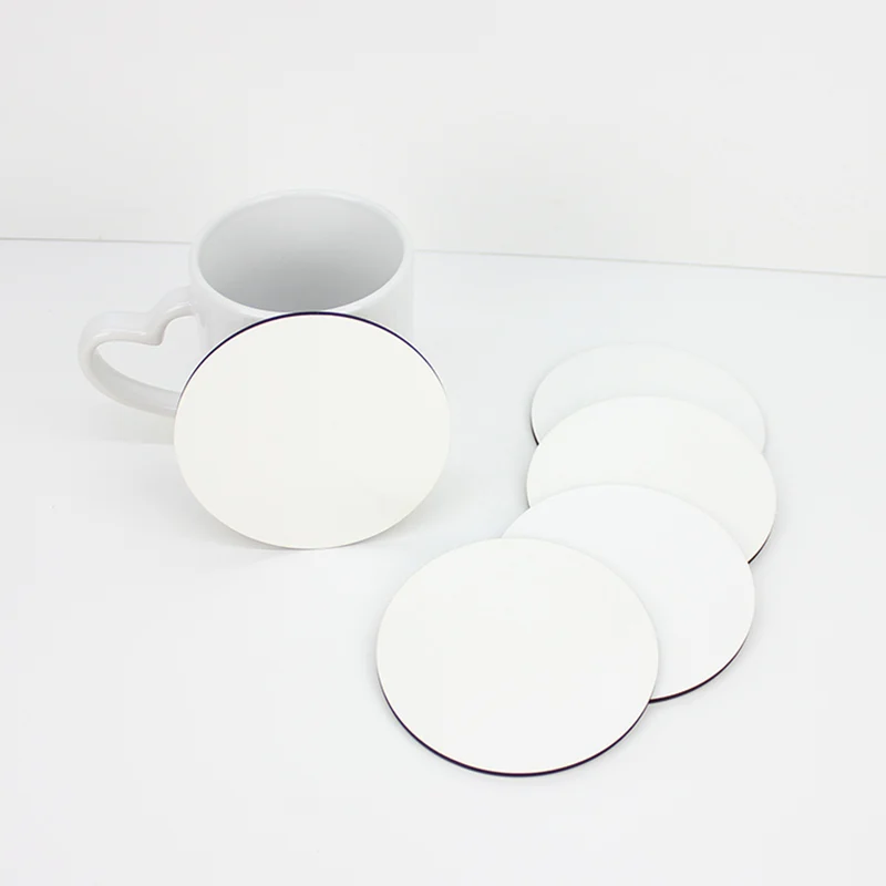 Panneau de fibres /à densit/é moyenne en MDF carr/és en li/ège et en carton dur de sublimation 9cm Carr/é Lot de 6 sous-verres carr/és en forme de sublimation vierge