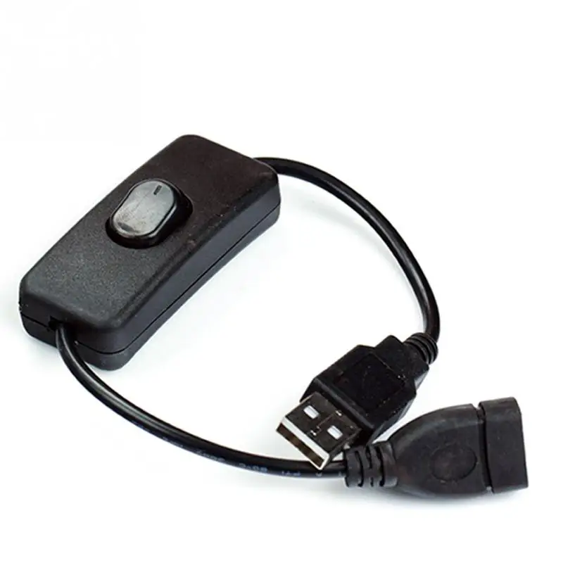 Высокое качество электроники преобразования даты 28 см USB кабель мужчин и женщин переключатель вкл. Выкл. Кабель Переключить светодиодный светильник линии питания черный