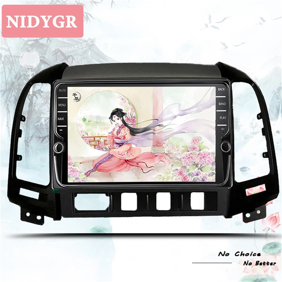 1024*600 Восьмиядерный 4G Android 9,1 2din автомобильный Радио DVD gps для hyundai Santa Fe 2006-2012 головное устройство радио Cessette рекордер 4 отверстия