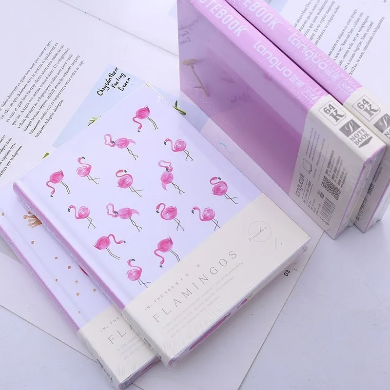 

1PC Flamingo Handmade Hardcover Sketchbook Journal Pink Notebook Teenage Girl Diary Book Paper Weekly Planner Stationery 016022