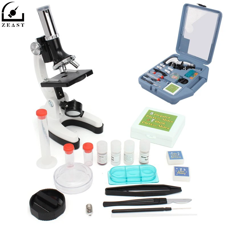 

Microscope Set Portable 28 Piece Educational Microscope Kit 100x 400x and 900x Gift For Kids