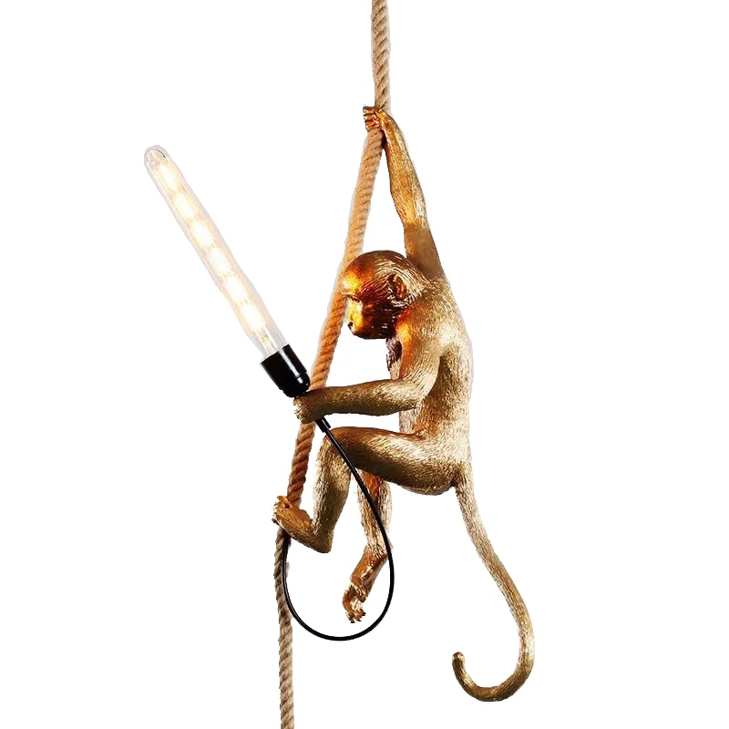 

Italian Black Gold Monkey Chandelier Animal Shape Decorative Lighting