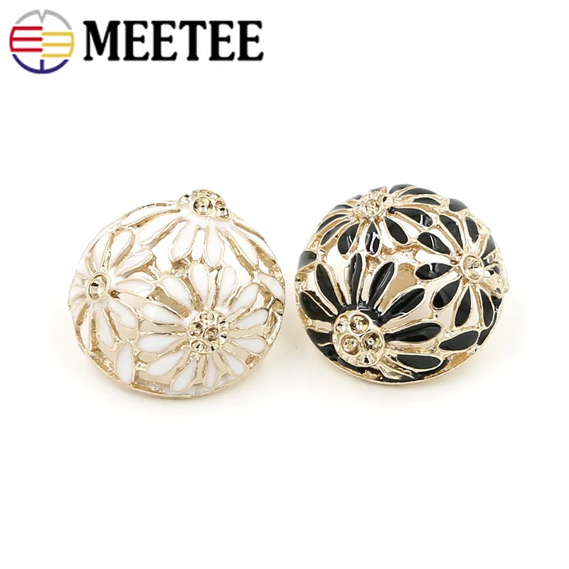 Meetee 10 шт 20/25 мм полый цветок металлические пуговицы куртка diy костюм модная