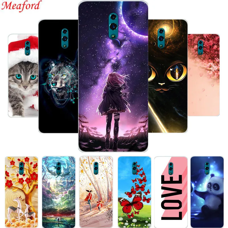 

6.4" Cover For OPPO RENO Case Silicone Soft TPU Phone Case For OPPO RENO Back Cover Case Floral Cute Animal Print Coque Funda