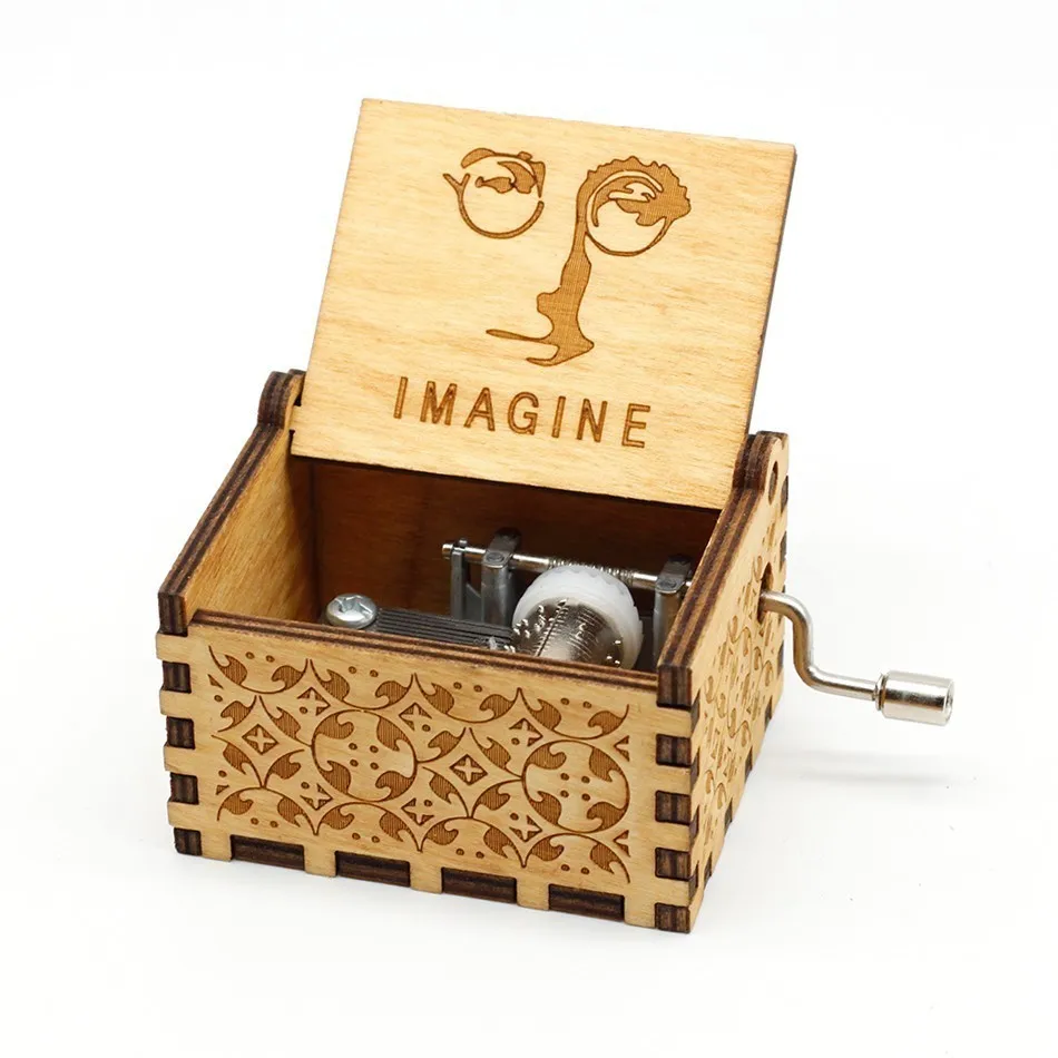 

New Arrivals Wood Music Box Beauty And Beast over the rainbow Game Of Thrones Castle In The Sky Theme Christmas Gift
