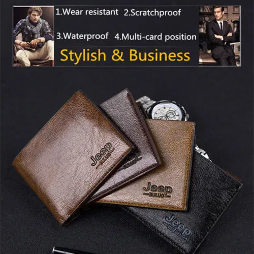 

Fashion 2018 Men Wallets Mens Wallet Coin Bag Zipper Mens Leather Bifold Credit ID Card Holder Slim Wallet Billfold Purse Clutch