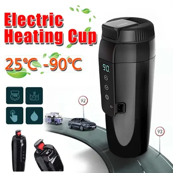 

12V 350ml Vehicle Electric Heating Cup Portable Travel Heating Water Kettle Boiler Coffee Tea Milk Heated Mug Soaked Noodles
