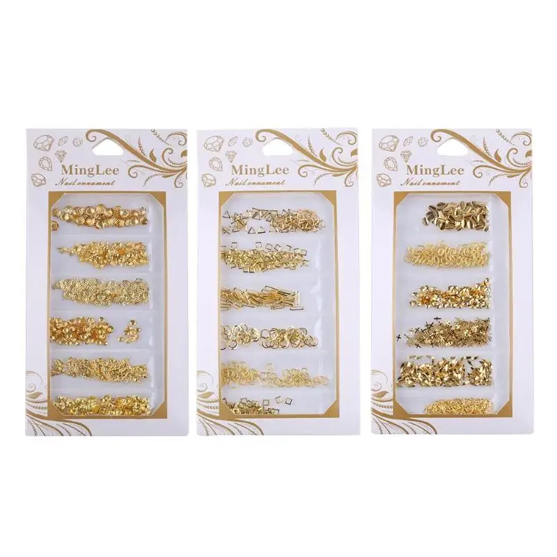 

1 Pack Mixed DIY Nail Art Metal Charms Manicure Nail Art Decorations Rivet Rhinestone Manicure Nail Studs Decor